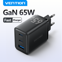 Vention 65W GaN Charger Quick Charge 4.0 3.0 Type C PD USB Charger For Laptop iPhone 15 14 13 Pro Max Samsung Galaxy S23 Xiaomi