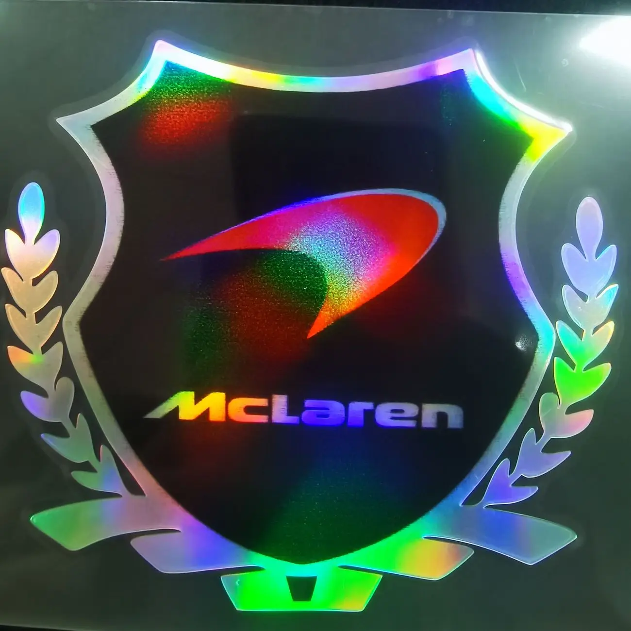 

For McLaren Triangular Window Rear Glass Reflective Sticker, Fuel Tank Cap Decorative Sticker, Covering Body Scratches Sticker