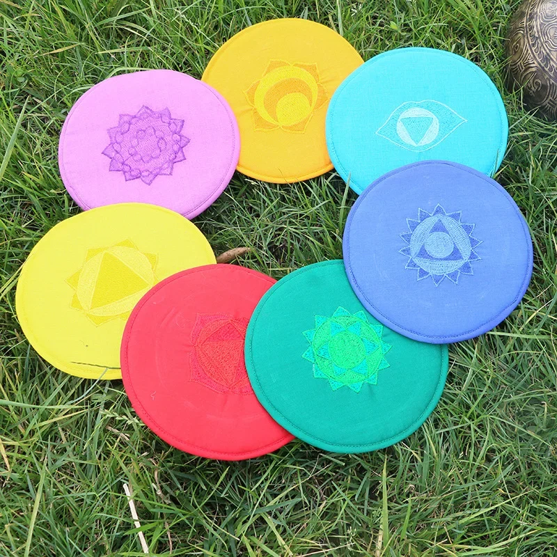 7pcs/set Himalayan Singing Bowls Cloth Pad 7 Chakra Yoga Cushion Pads Mat for Bowl/ Cup Altar Supplies witchcraft supplies