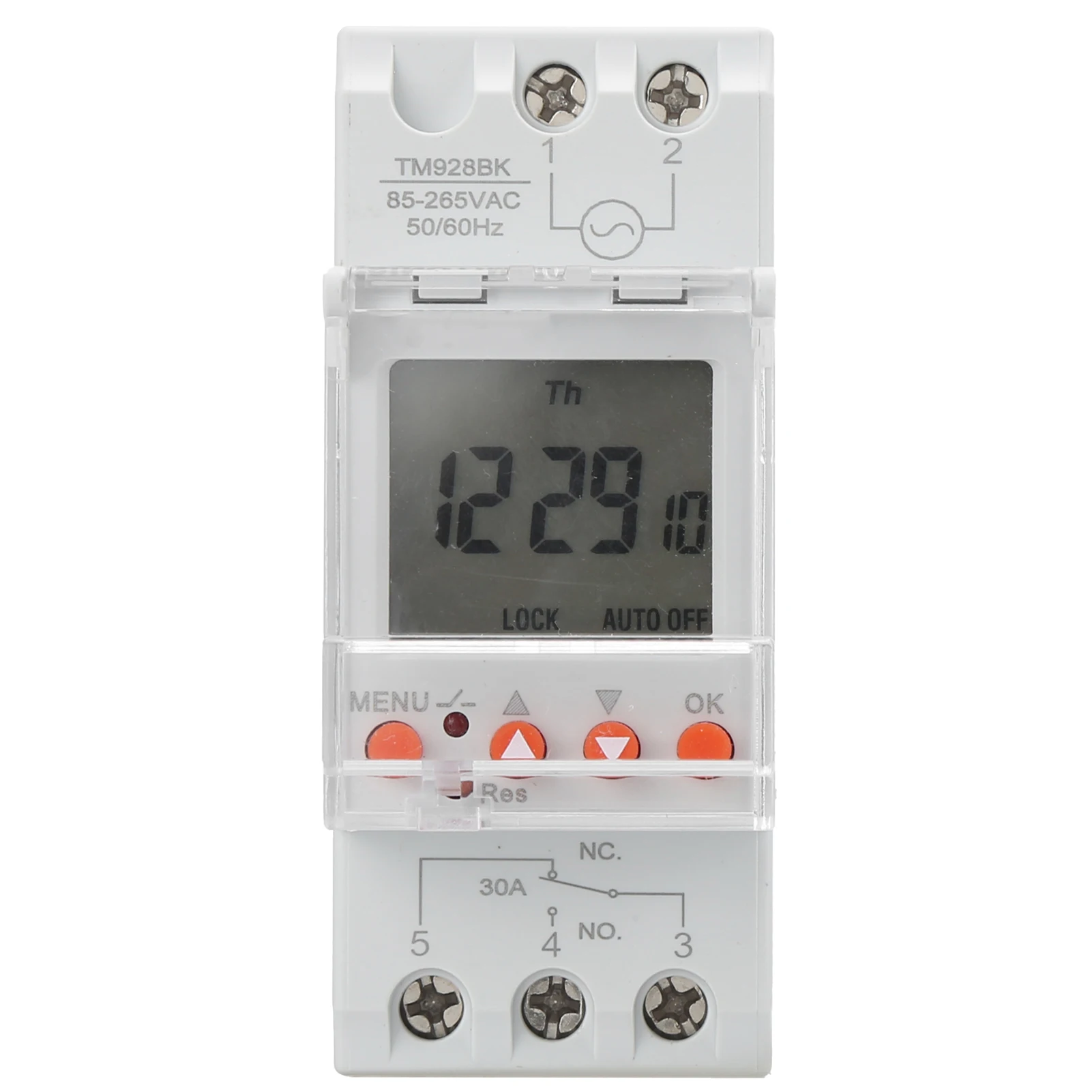 LCD Backlight Timer Switch Timer Switch 24hrs Digital Analogue Programmable LCD Backlight Din Rail TM928BK 30A