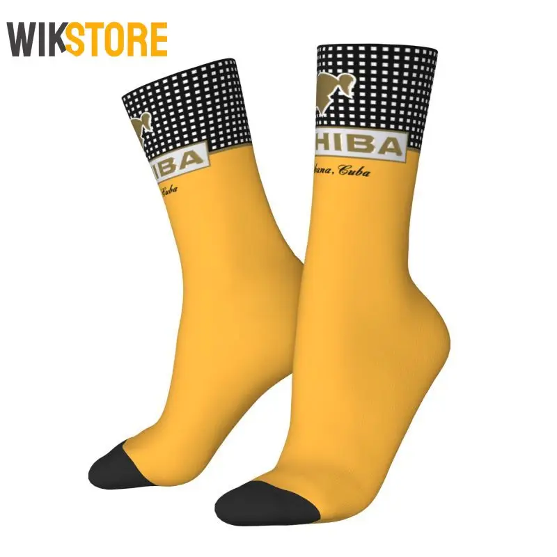 Cohiba Habana Cuba Cigar Men Women Male Hip Hop Happy Crew Socks Unisex Funny Dress Socks Non-Slip Running Sport Socks