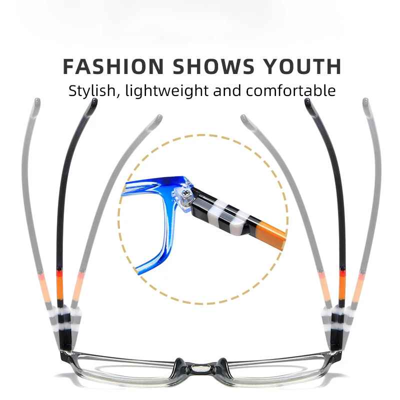 New Fashion Printing Anti-Blue Presbyopic Glasses Spring leg Presbyopic Eyewear HD Presbyopic Eyeglasses for The Elderly