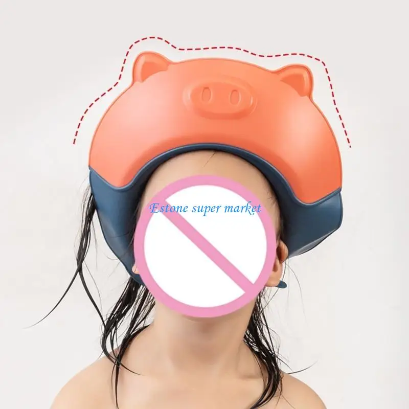 090B قبعة استحمام الطفل قبعة الاستحمام حمام الطفل لغطاء رأس قناع مقاوم للماء غطاء درع الشعر لغسل الشعر دش آمن قابل للتعديل