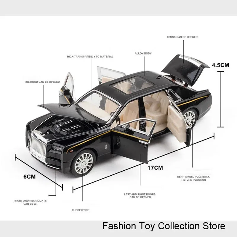 1: 32 Rolls-Royceรถรุ่นจําลองDiecastsของเล่นเสียงและแสงดึงกลับยานพาหนะ