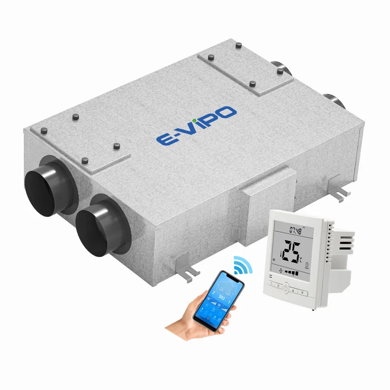 Residential Home Ventilation System Ceiling Mounted HRV Heat Recovery Fresh Air Ventilation System HVAC Systems Parts