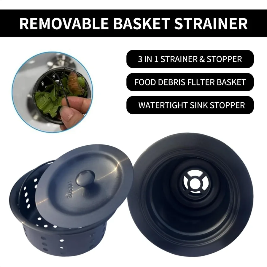 مصفاة حوض المطبخ بالوعة استنزاف الجمعية عدة 31 2 بوصة مع بالوعة المطبخ استنزاف Basket304 حوض الفولاذ المقاوم للصدأ سدادة غطاء LidSt
