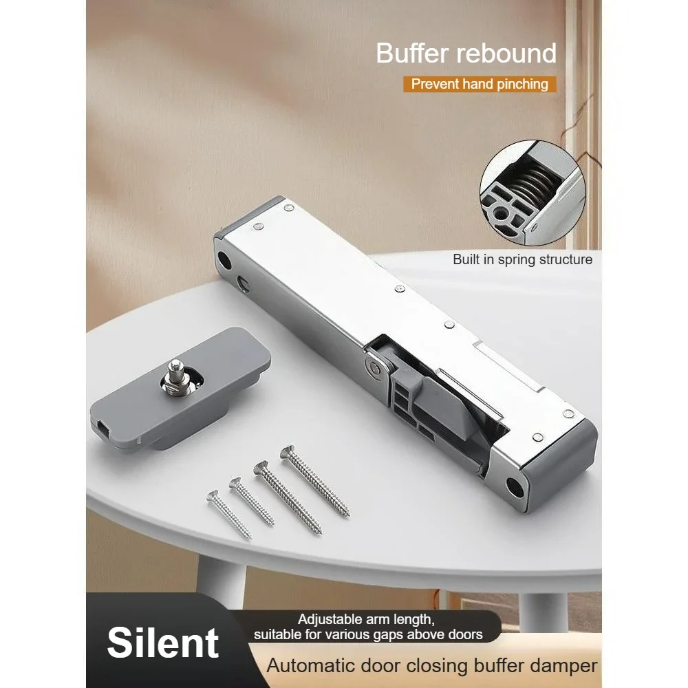 Invisible Door Closing Buffer Hidden Household Door Closing Damping Buffer Silent Concealed Door Closer Anti Pinch Handle