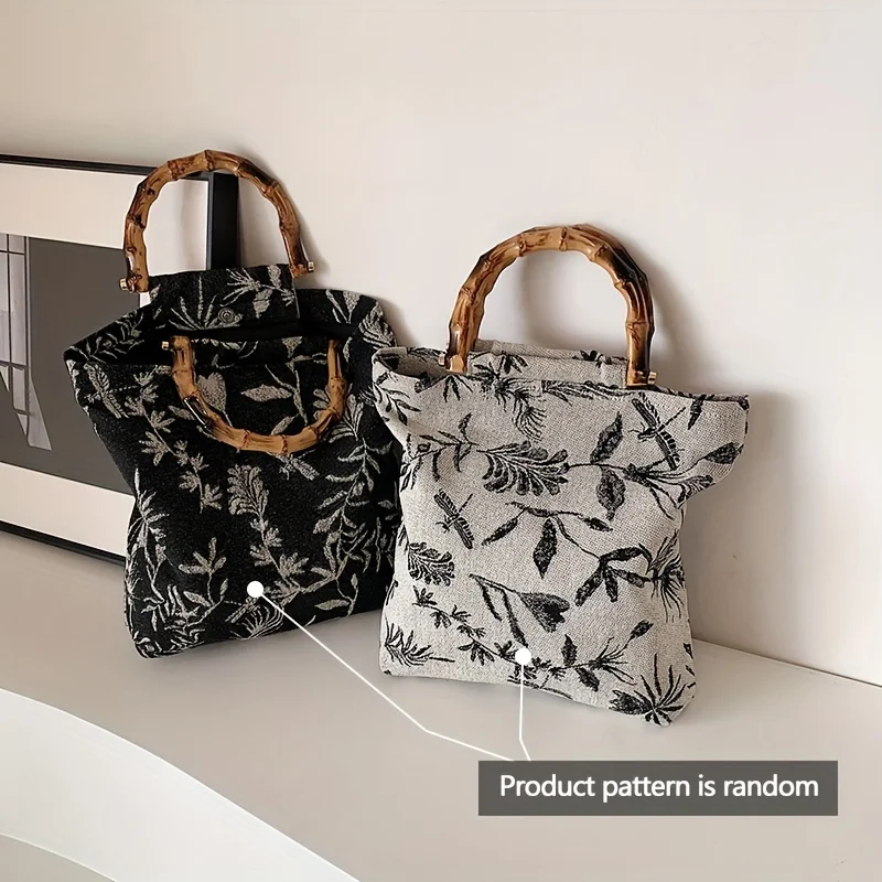 

Pattern Tote Bags, Vintage Chinese Style Embroidered Shoulder Bags With Handles, Large Capacity