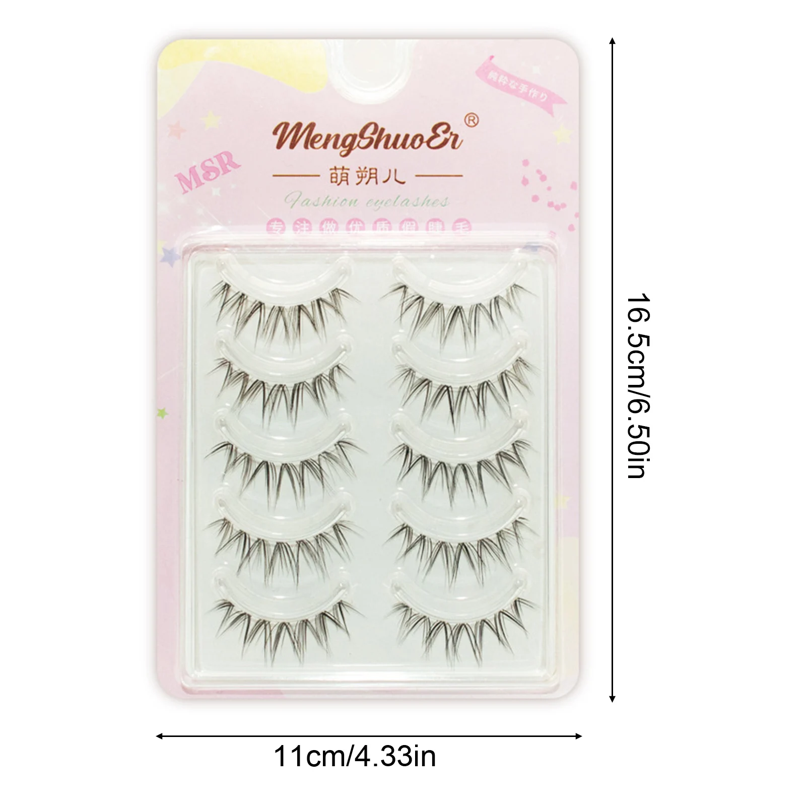 V Shape Devil False Eyelashes Transparent Band Natural Thick Lash Thai Manga Lash Extension Comic Eye Lashes Makeup Tool