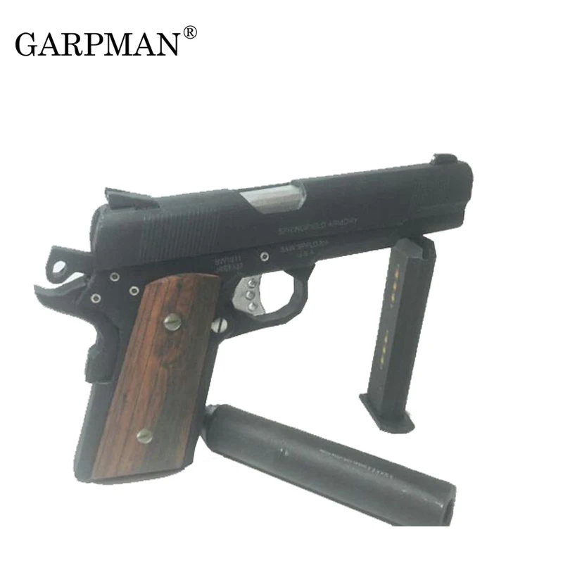 

3D бумажная модель оружия Hitman US Colt M1911, пистолет масштаба 1:1, оружие, пазлы, бумажная игрушка для творчества
