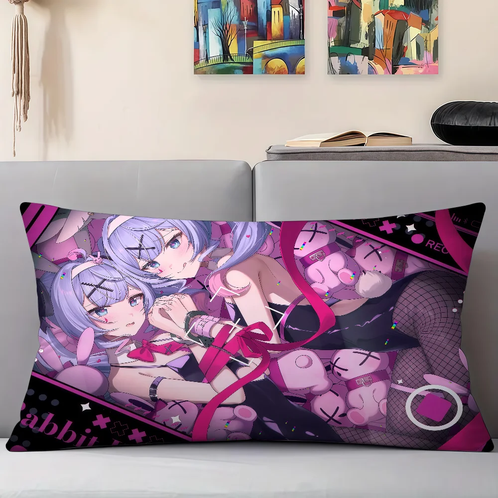 Cute Kawaii Rabbit Hole M-Miku q cushion cover Hit product Sofa living Room Office Rectangle Pillow Home Coffee Shop Bedding - view 3
