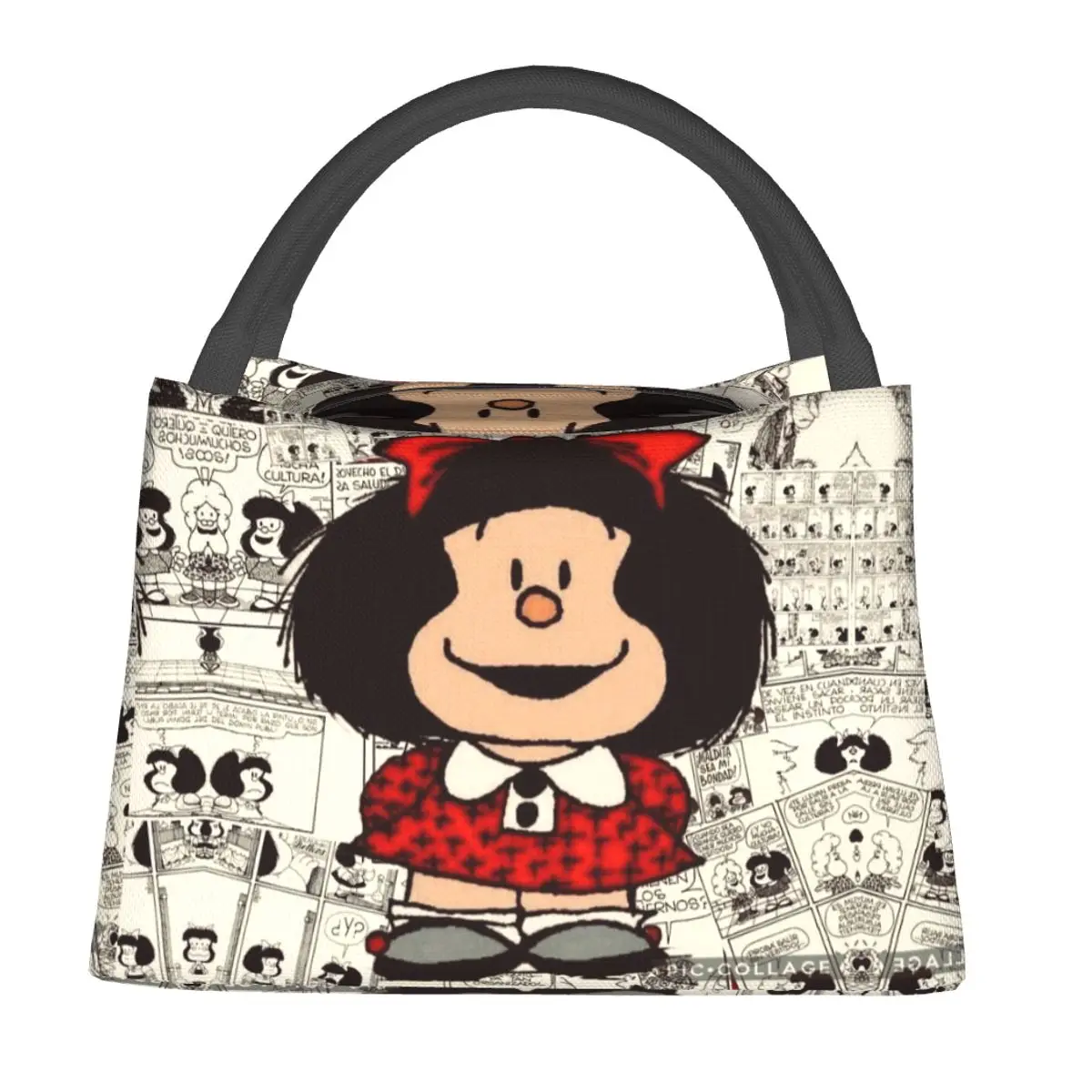 Mafalda-bolsas de almuerzo con aislamiento térmico para mujer, bolso de mano portátil para oficina, Picnic y viaje