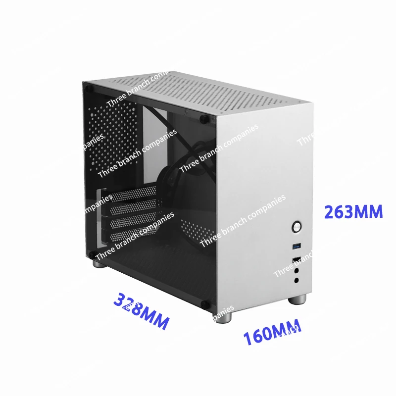 HX100 Handle All Aluminum MATX Gaming Glass Desktop Computer Case SFXATX Power Supply