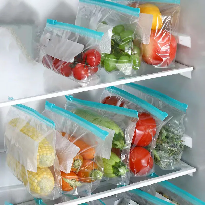 

Ziplock Food Storage Bags Reusable Zipper Sealed Refrigerator Organizer fresh-keeping Storage Bag Plastic Storage Container