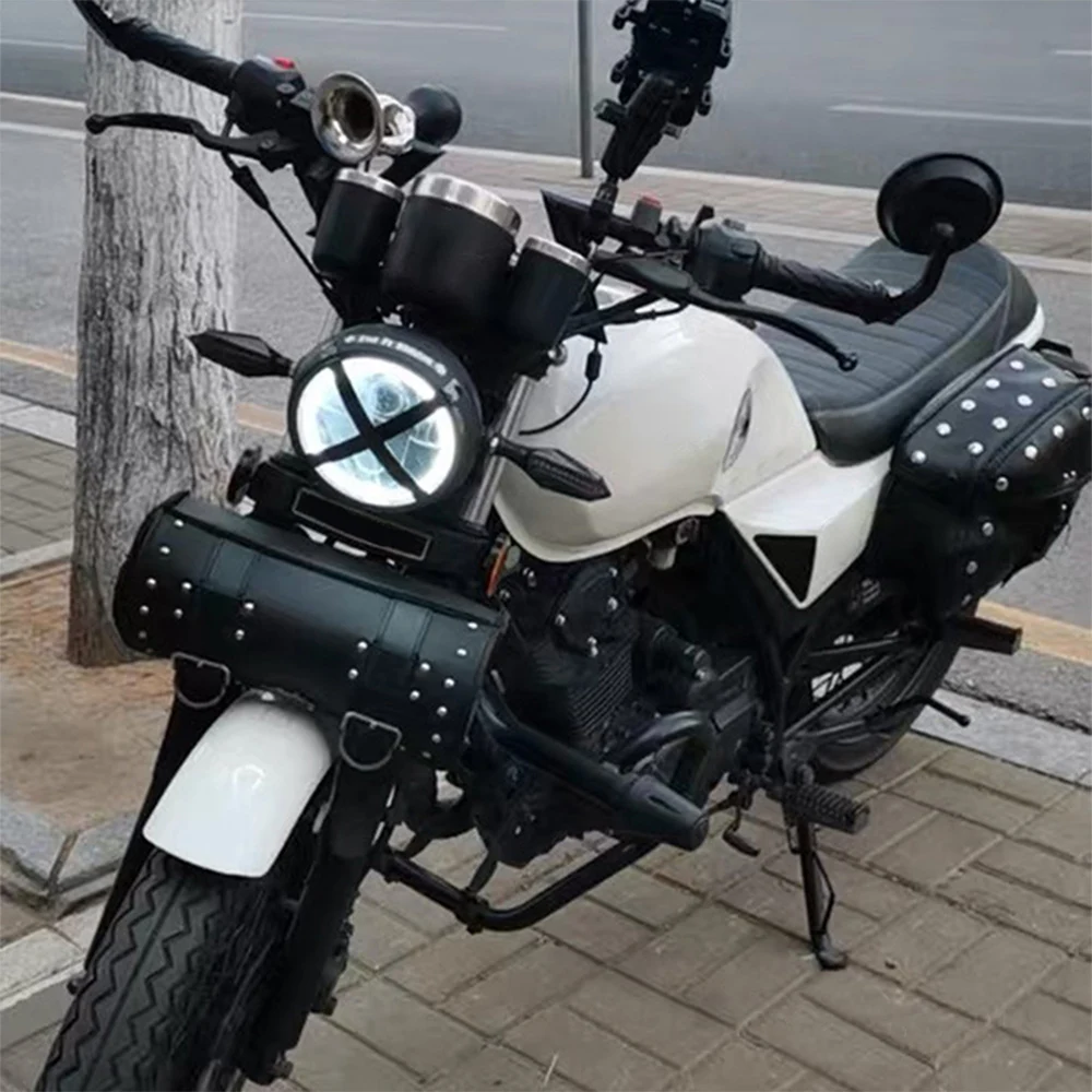 Motorcycle Saddlebags Waterproof HeavyDuty PU Leathers Waterproof Universal Fit for Harley Honda Yamaha Easy Install Touring Bag 5