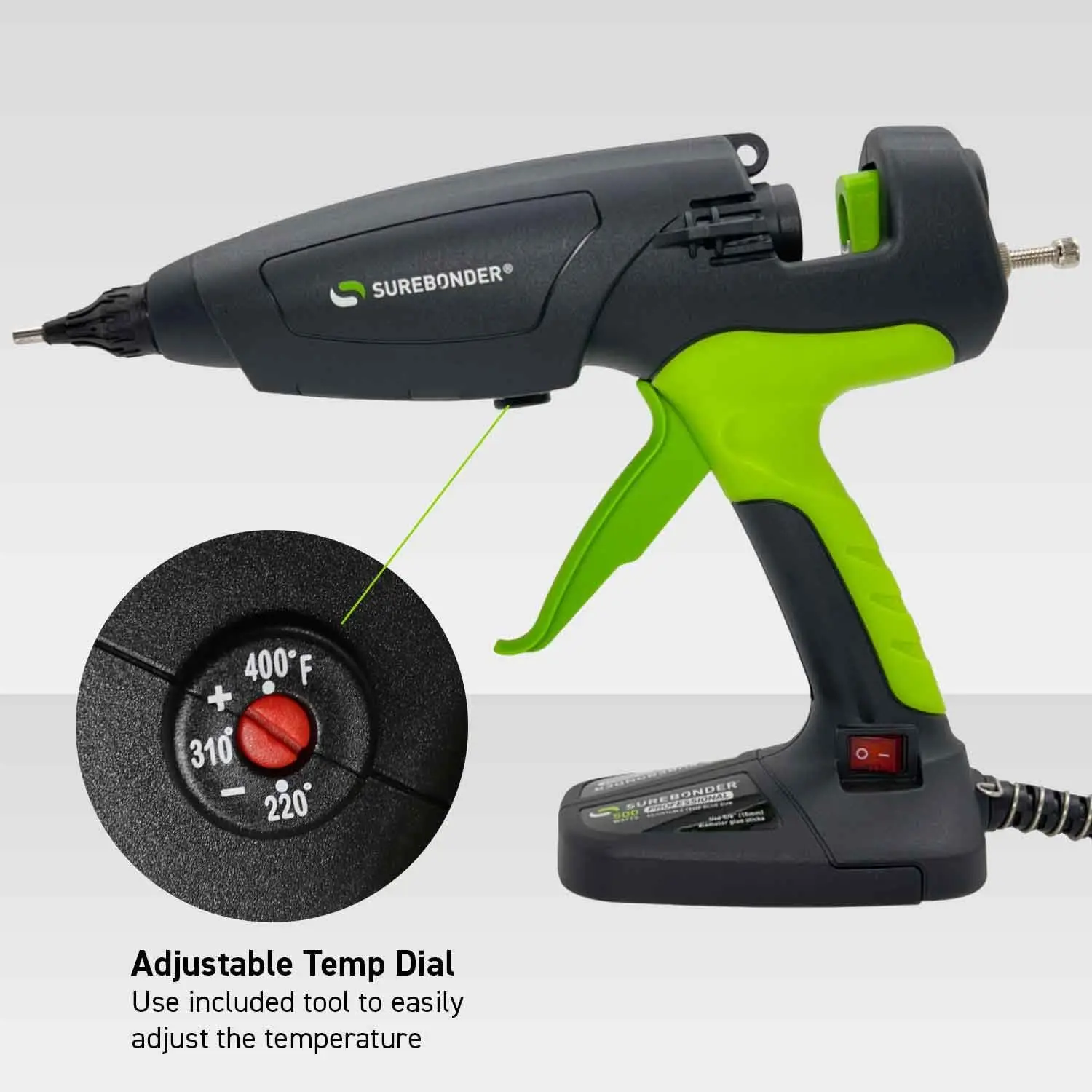 PRO2-500 درجة صناعية 500 وات درجة حرارة قابلة للتعديل شديدة التحمل وتدفق مخرج عالي 5/8 بوصة مسدس صمغ يسيح بالحرارة