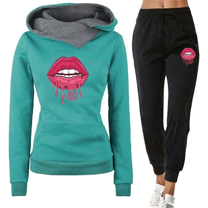 2026 Women's Tracksuit Printing Long Sleeves Hoodies Sweatshirts Casual Sports Jogging Clothing Autumn Winter Fashion Tops Pants