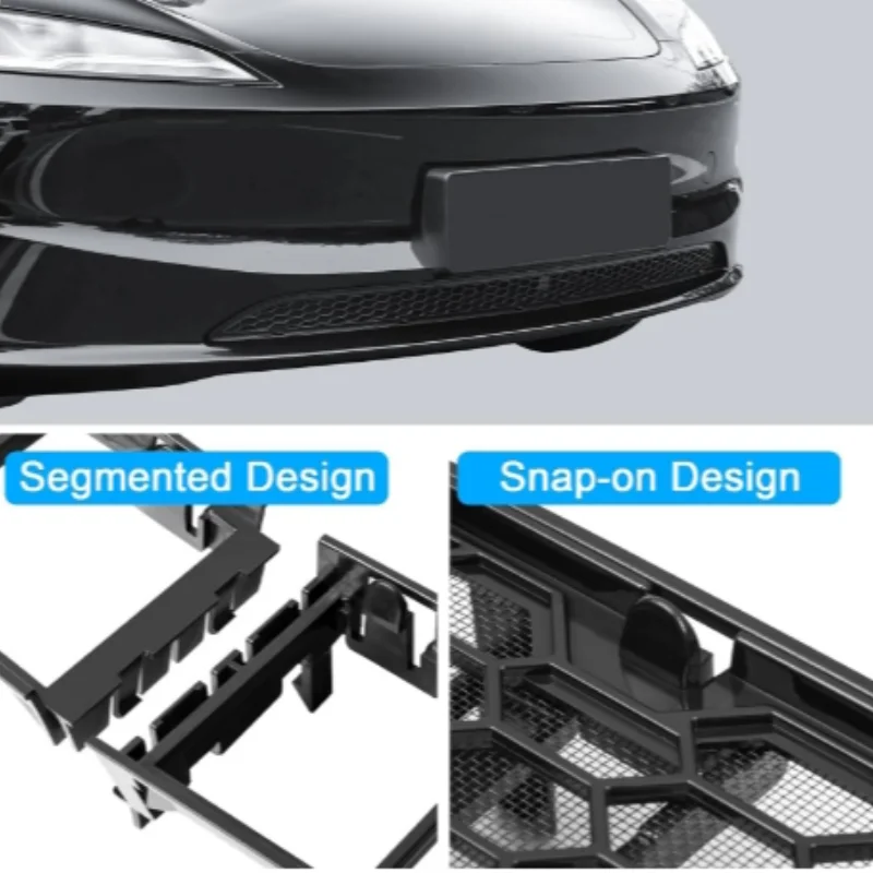 For Tesla Model 3 Highland 2024 Lower Bumper Anti Insect Net Anti Dust Proof Inner Vent Front Mesh Grille Cover Bumper Protector