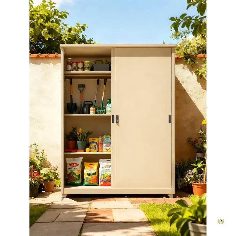 Waterproof Outdoor Storage Cabinet with Lock Large Capacity Sunscreen Locker for Garden Balcony Villa Courtyard Sundries
