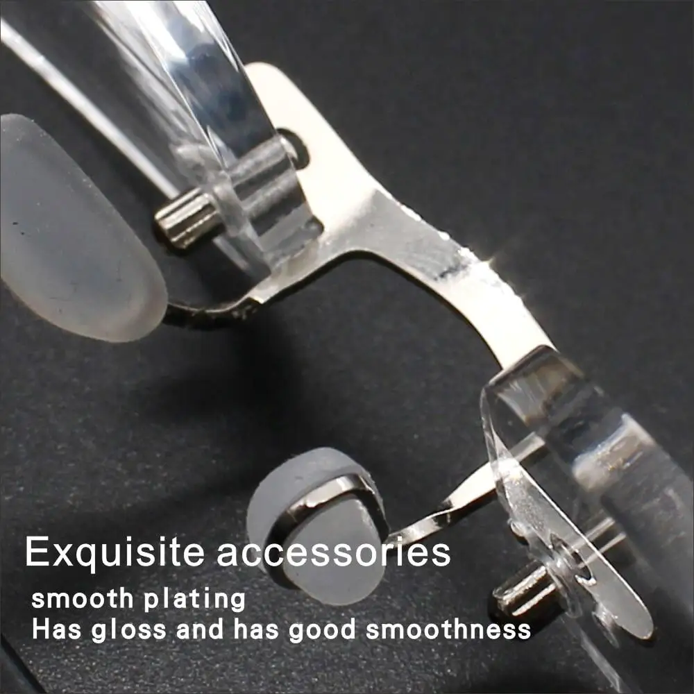 TR90 Rahmenlose Lesebrille Anti Blaues Licht Männer Frauen Metall Anti-müdigkeit Presbyopie Brillen +75 + 1,25 + 1,75 bis + 3,5 – Detail 6
