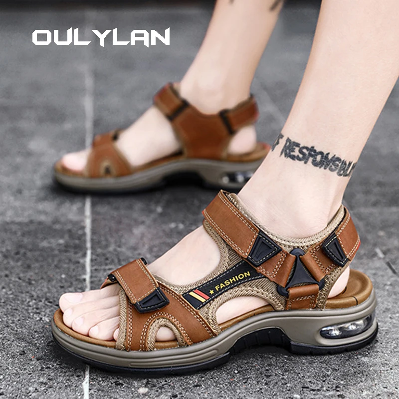 

Fashion Outdoor Lightweight Sole Breathable Sandy Beach New Men Sandals Garden Shoes Summer High Quality Clogs Big Size 38-46