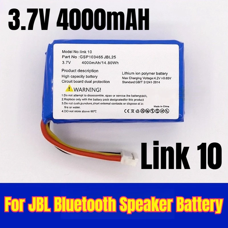 

Link 10 3.7V 4000mAH Battery for JBL Bluetooth Speaker