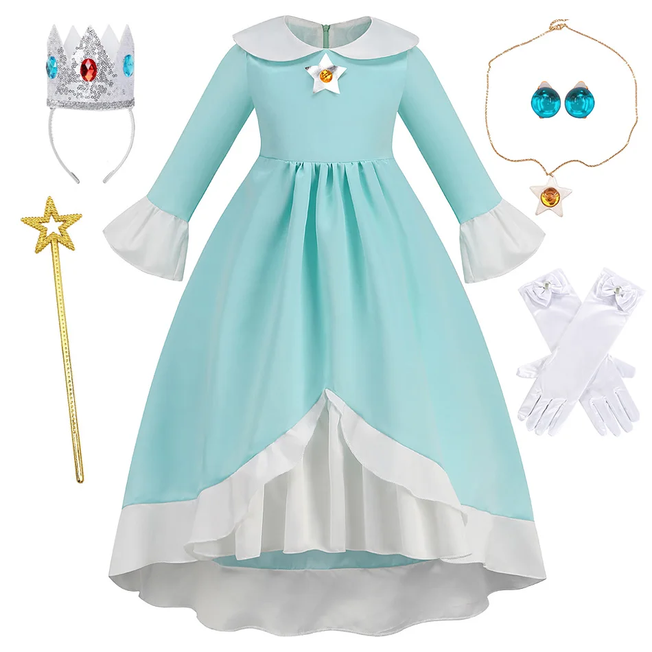 Rosalina Classic Game Role Play Princess Dress Girls Halloween Birthday Cosplay Theme Party Costume Kids Performance Outfits