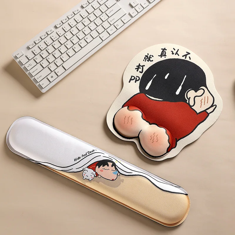 Cartoon Crayon Shin-chan Mouse Pad Wrist Strap Personality Cute Mouse Pad Girl Soft Cushion Cute Accessories Toy Birthday Gift