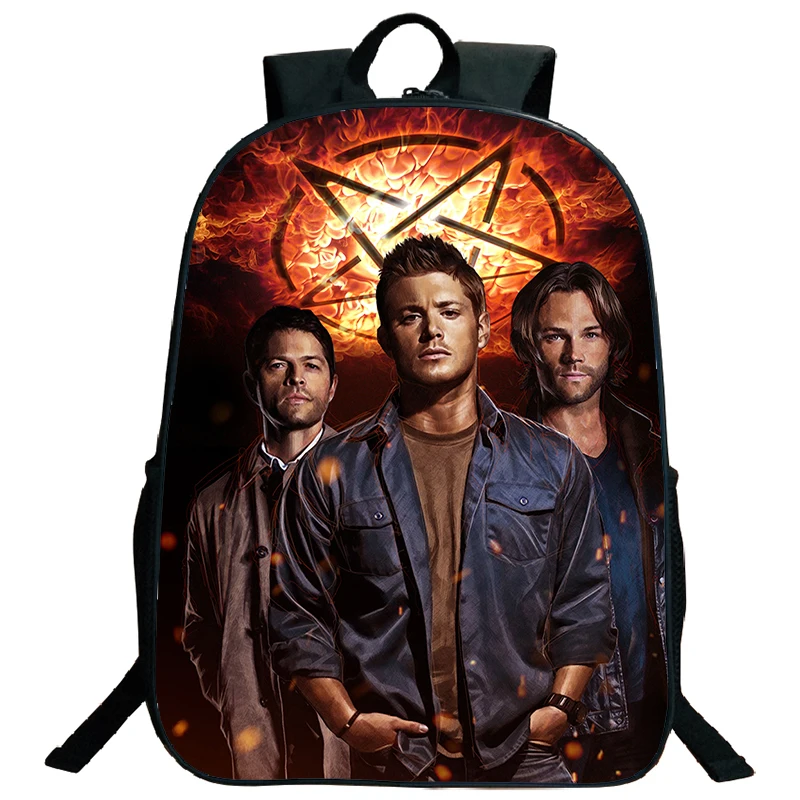 

TV Supernatural Backpack Primary and Middle Students Schoolbag Boys Girls Sport Backpack Boy Girls Zipper School Bags Mochila