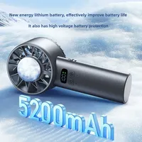 2025 5200mah Ice Compress Fan High-speed Cooling Handheld USB Rechargeable Portable LED Digital Display For Summer Outdoor