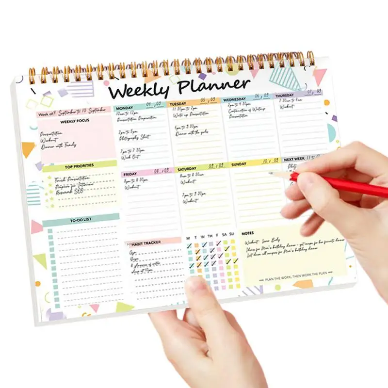 

Weekly Planner Notebook 2024 Schedule Weekly Desk Planner Notepad Multi-Functional Planning Tool For Travel Study Homework Work