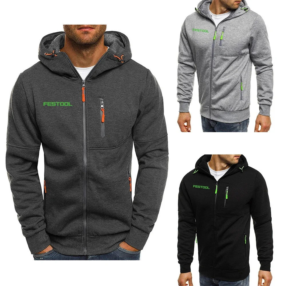 

2024 Festool Tools Men's New Tracksuit Jackets Hooded Casual Zipper Hoodies Sweatshirts Fashionable Outerwear Coat Top Clothing