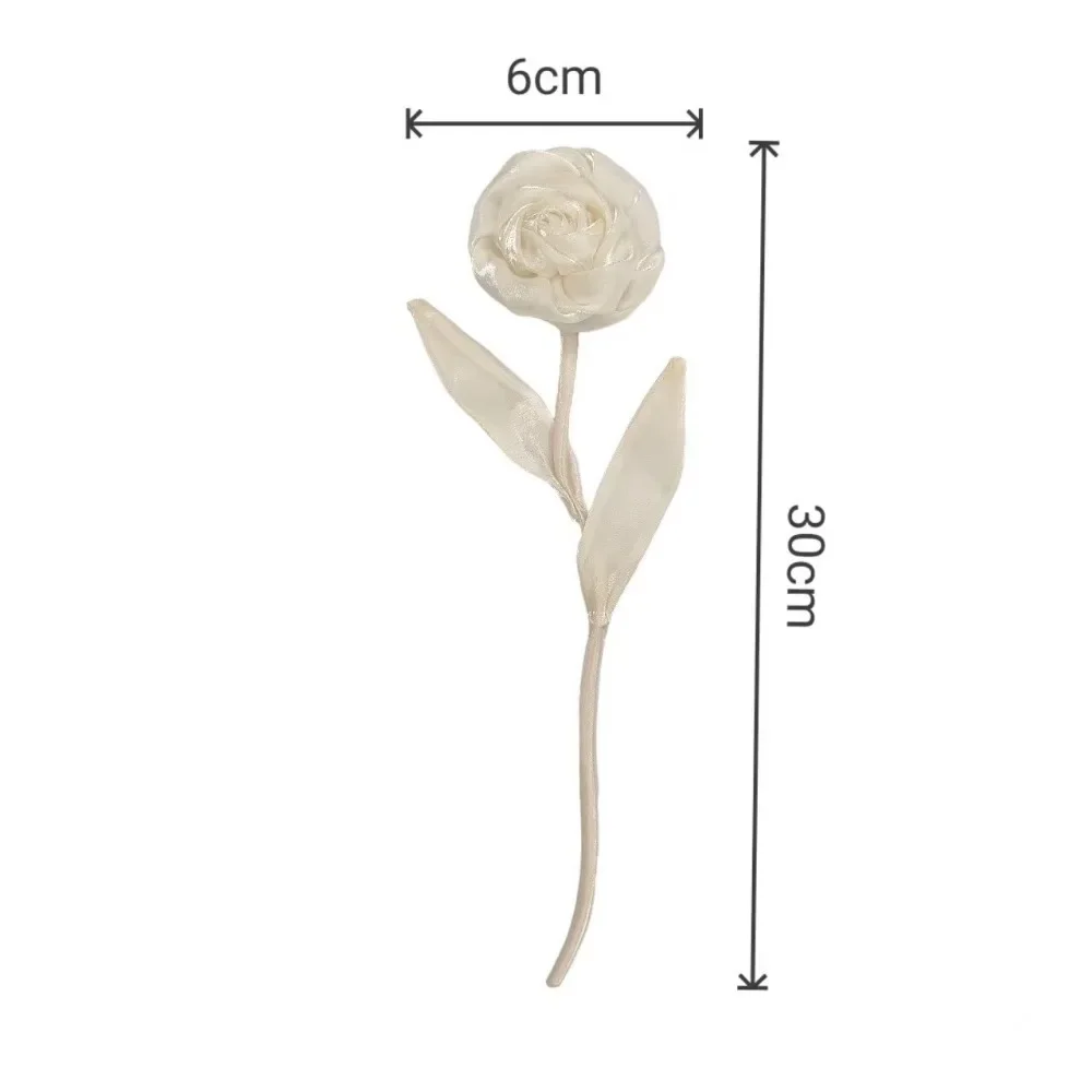 Mesh Pleated Rose Simple Three-dimensional Fabric Flower DIY Plus Pin Brooch Clothes Bag Accessories Accessories