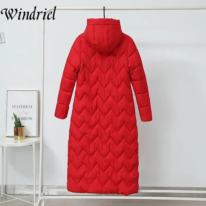 Winter Coat Women Winter New Hooded Ladies Coat Long Parkas Oversize Jacket Female Embroidery Padded Clothing Windriel