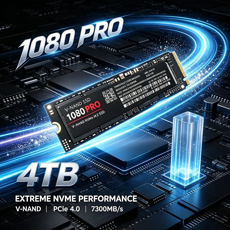 1080 PRO M.2 2280 NVMe PCIe 4.0 SSD, velocidade de até 7300 MB/s, unidade de estado sólido interna, 500 GB a 4 TB, para PS5, portátil, computador de mesa, PC para jogos, armazenamento.