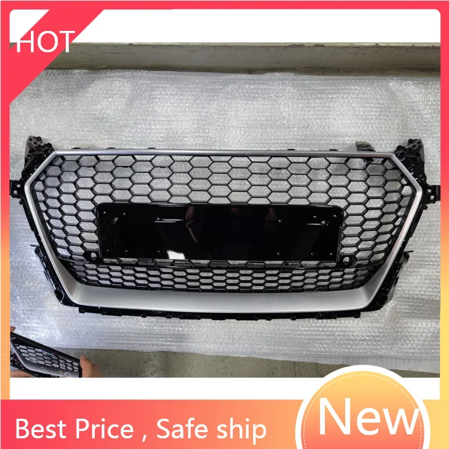 

Front Sport Hex Mesh Honeycomb Hood Grill for Audi TT/TTS 8S Silver Frame Gloss Black Grill for TTRS Style 2015 2016 2017 2018