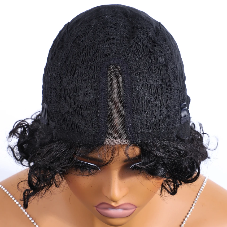 أنيق Bodywave بوب خصلات الشعر المستعار الإنسان للنساء قصيرة الجسم موجة الدانتيل الباروكات البني تسليط الضوء على الملونة 5X1 الدانتيل بوب خصلات الشعر المستعار البرازيلي #6