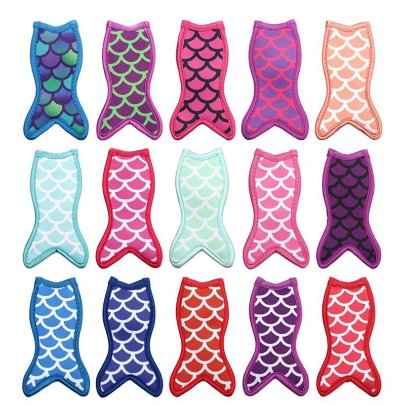 

KB-15 шт. красочные изолированные держатели для мороженого «рыбий хвост» сохраняют охлажденные изолированные держатели для палочек для мороженого из неопреновой резины