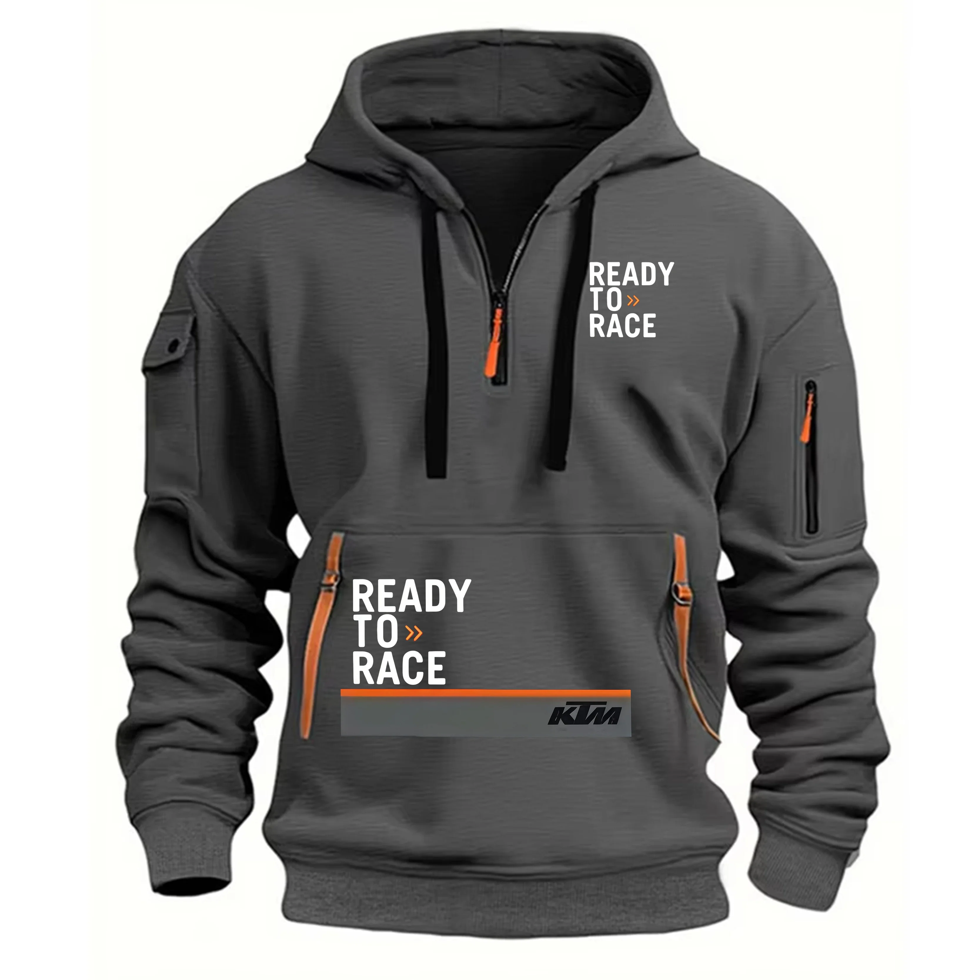 Men's Ready To Race Motorcycle Racing Hoodie KTM Style Motocross Hooded Sweatshirt Casual Streetwear Sports Pullover Jacket