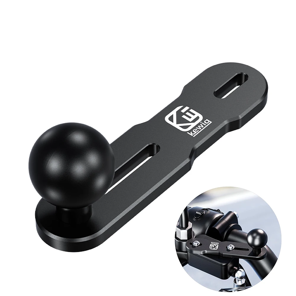 Ball Head Adapter Aluminum Motorcycle Brake/Clutch Reservoir Cover 25mm Motorbike Handlebar Mount Base for Sports Camera Phone