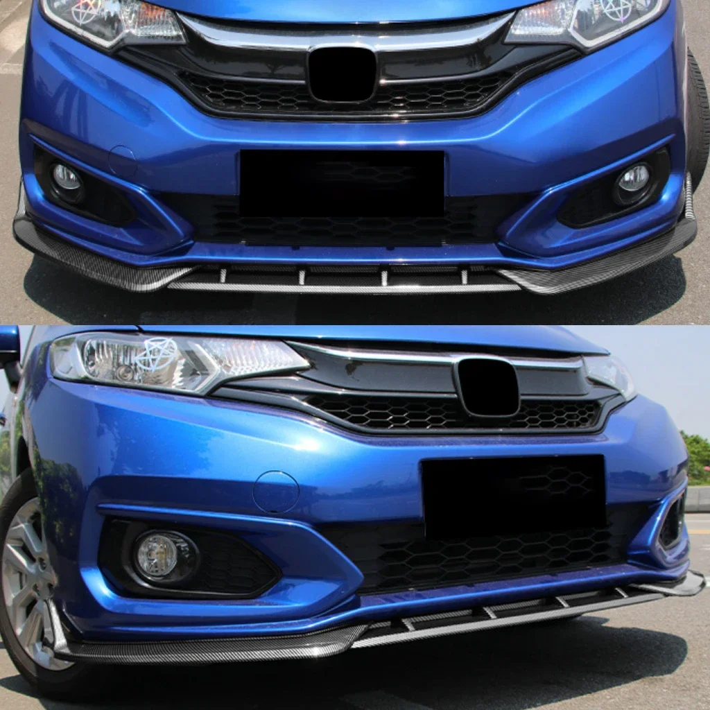 For Honda Fit Jazz 2018 To 2020 Front Bumper Lip Chin Spoiler Deflector Protector Guard Decoration  Diffuser Cover Trim Body Kit
