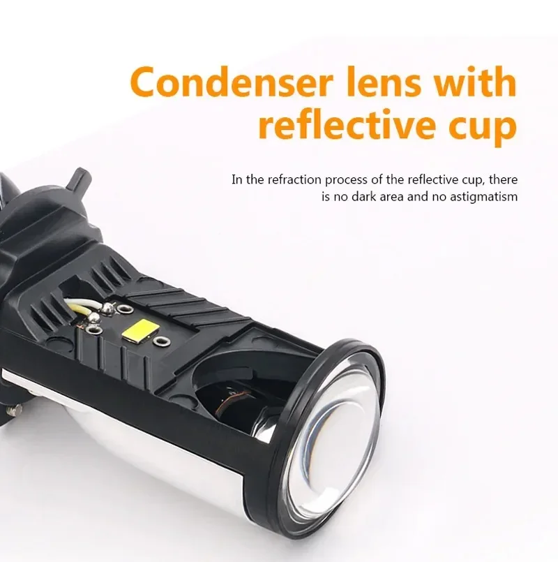 1 قطعة Y9 سيارة المصابيح الأمامية مركبة كهربية تعديل H4 LED عدسة أضواء عالية ومنخفضة شعاع #4