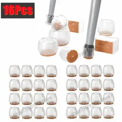 Anti-Slip Silicone Cadeira Leg Cover, Pés de Borracha Pads, Tabela Móveis, Floor Protector, Sock Caps, 4 Tamanhos, 16Pcs