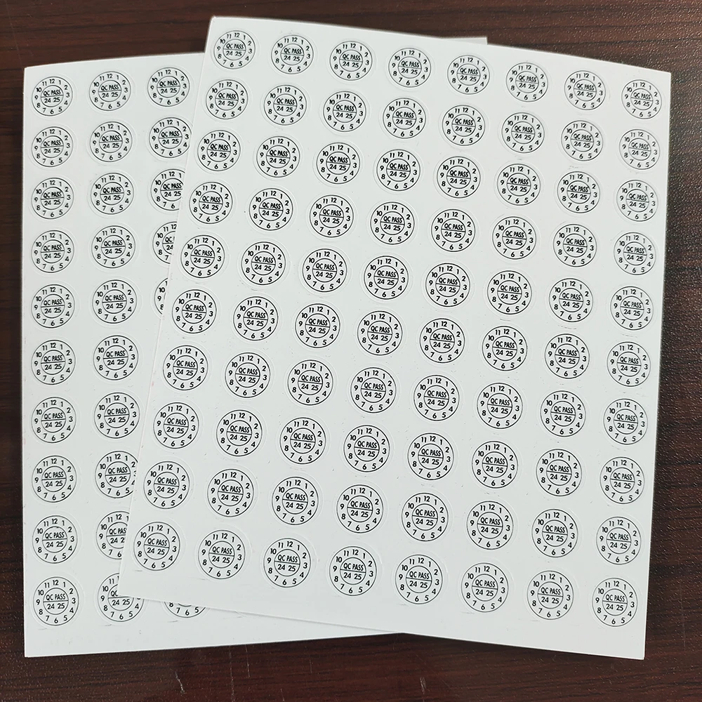 160pcs 1cm QC PASS Expire Date Sticker Brittle Paper Warranty Void Label Repair Valid Year Month Tamper Evident Security Seal