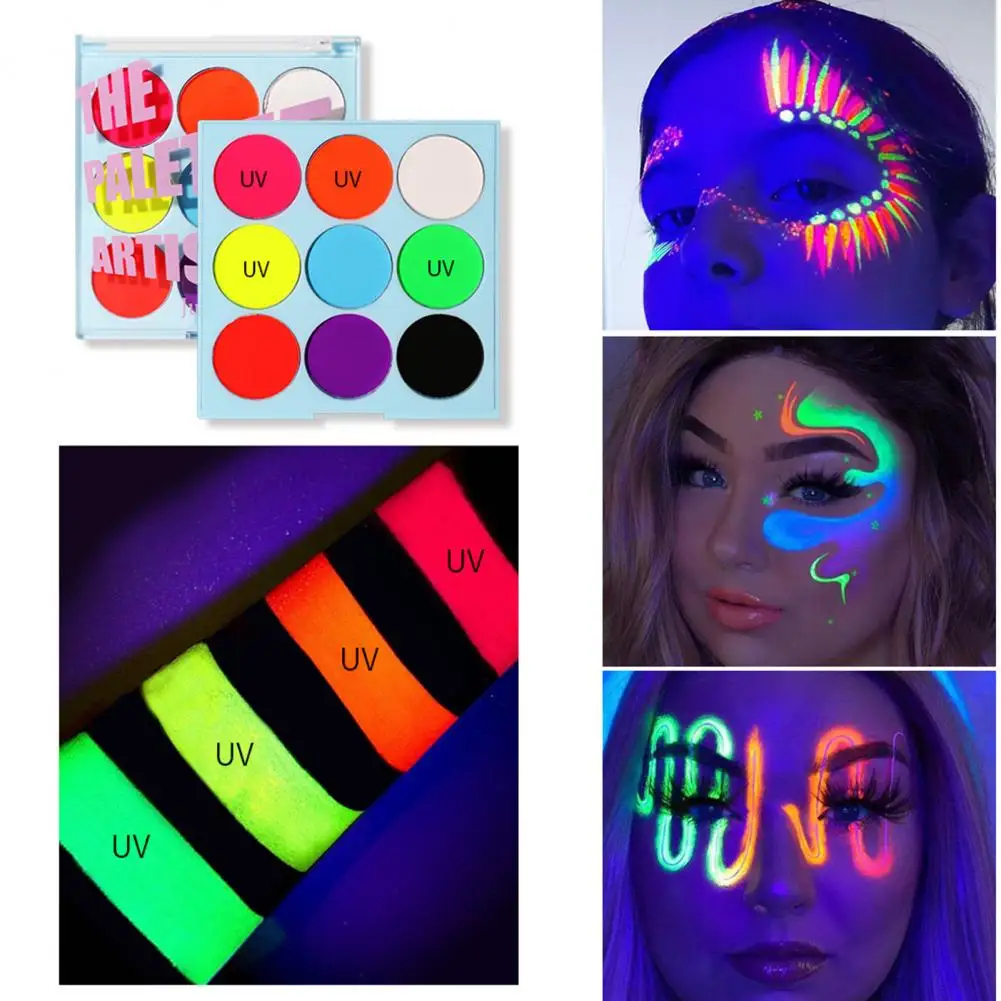 UV Eyeliner Useful Smooth Eyeliner Luminous Water Activated Colorful Halloween Makeup Palette for Women