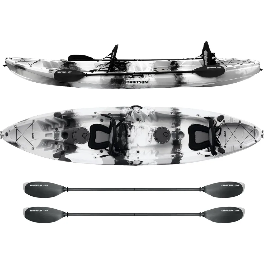 

120 Hard Shell Kayak, 2 or 3 Person Sit On Top Fishing Kayak with 2 EVA Padded Seats