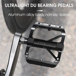 Ultralight Carbon Fiber Bicycle Pedals Titanium Axle 3 Bearings Pedals MTB Road Bike Lightweight Flat Pedals