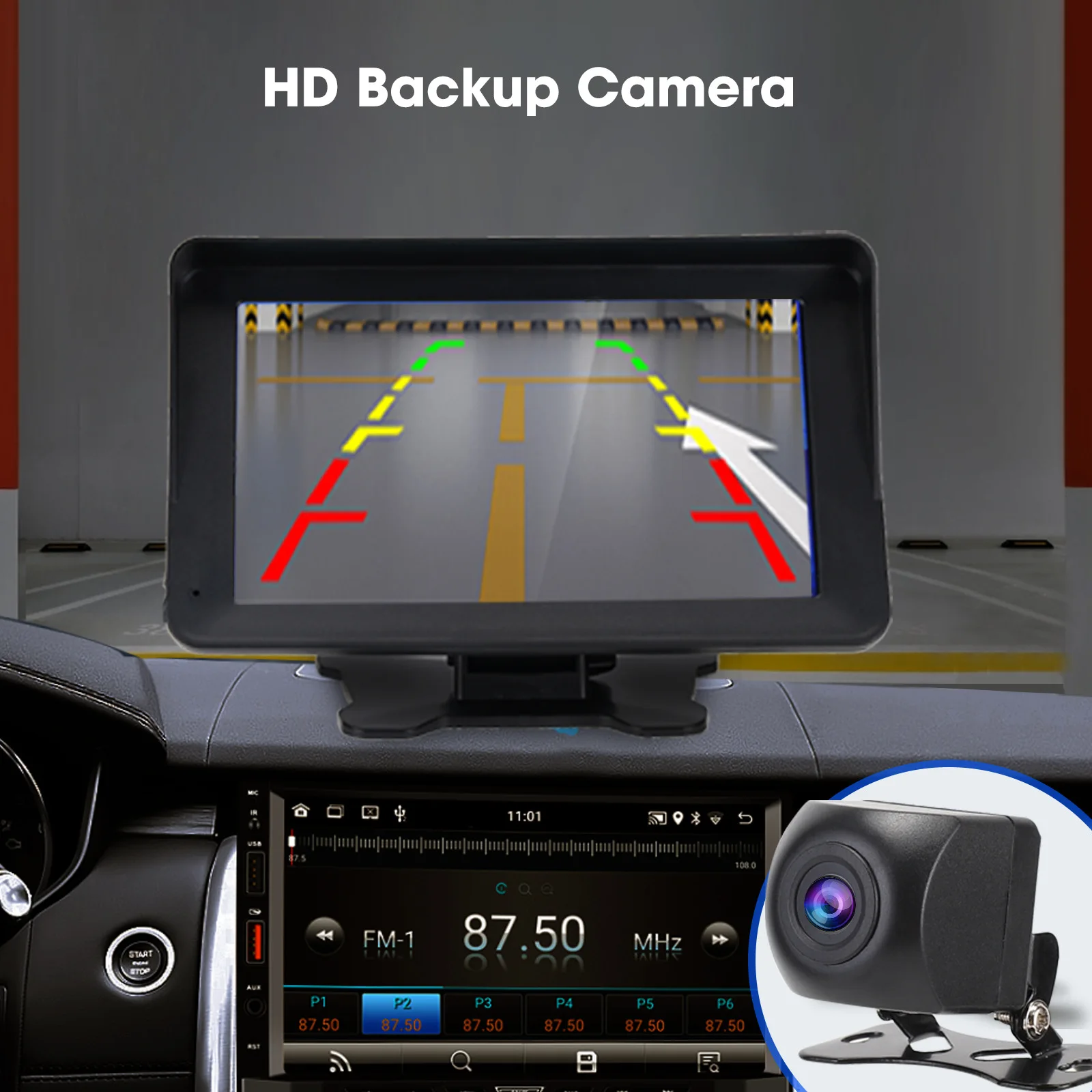 Hippcron CarPlay Android Auto Car Radio Multimedia Video Player 7inch Portable Touch Screen With USB AUX For Rear View Camera