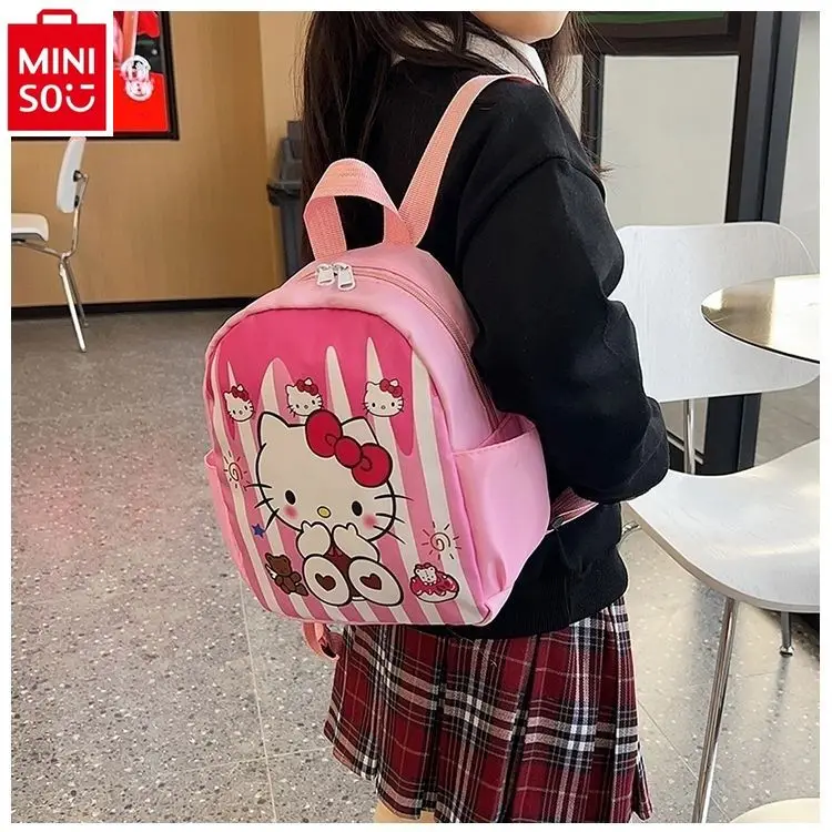 حقيبة كرتون MINISO-Sanrio Crossbody للأطفال ، مرحبا كيتي ، خفيفة الوزن ، صغيرة ، حلوة ، صغيرة ، مطبوعة ، حقيبة ظهر Kuromi