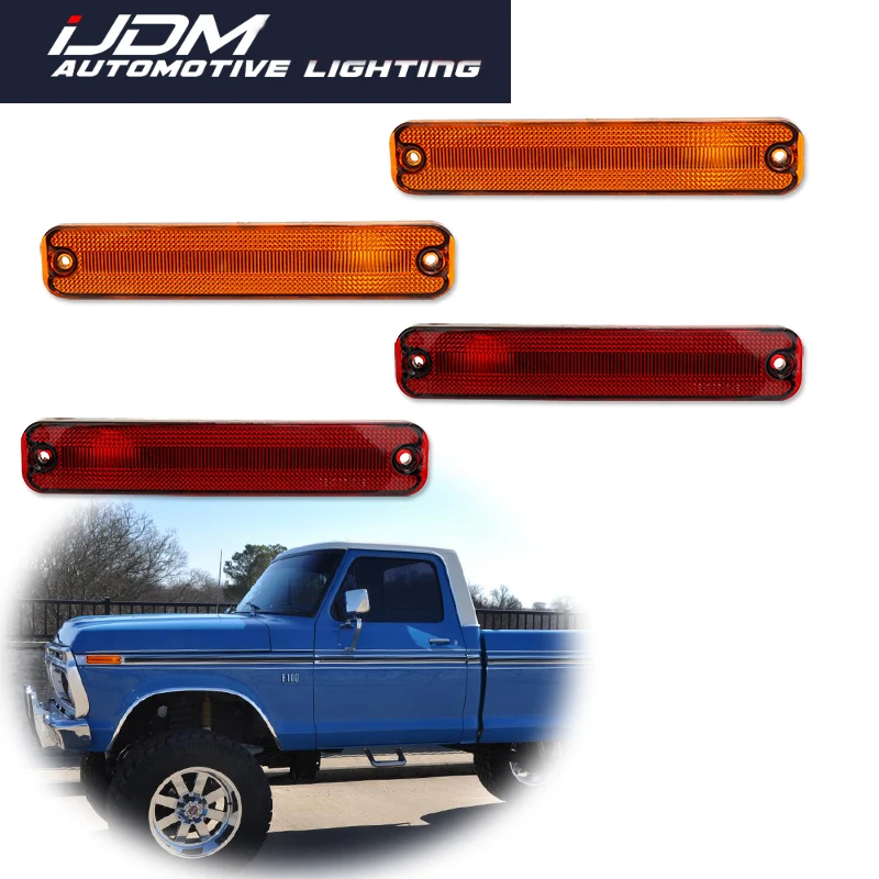 For Ford Bronco & F Series Truck & Econoline Van Car Front / Rear Fender Side Marker Light Cover Shells Kit No Bulb / Socket